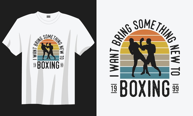 I want bring something new to boxingvintage typography boxing tshirt design illustration