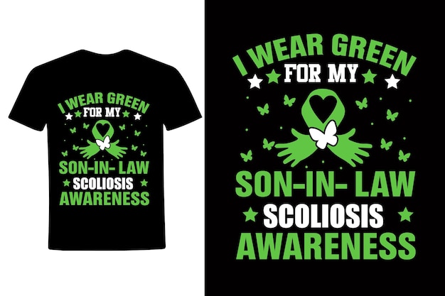 Футболка i wear green for my son, посвященная сколиозу