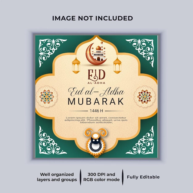 i will create a fantastic eid al adha mubarak greeting card