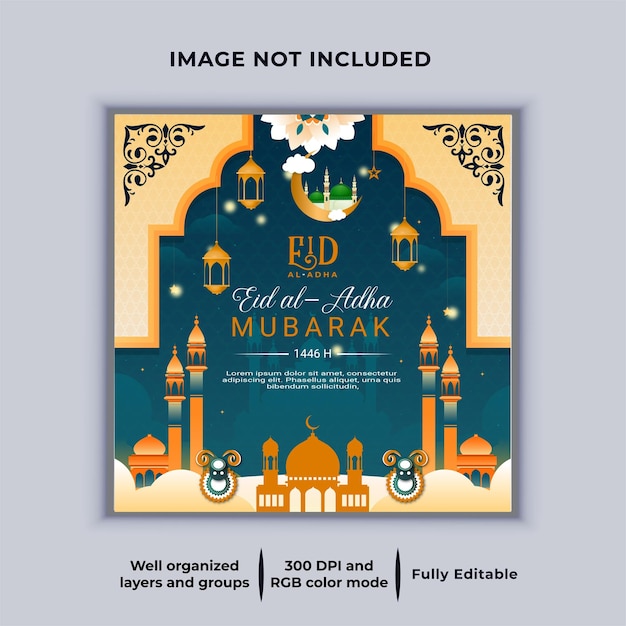 i will create a fantastic eid al adha mubarak greeting card