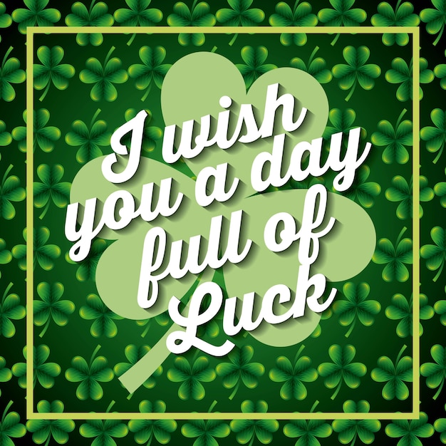 Vector i wiss you a day full of luck card