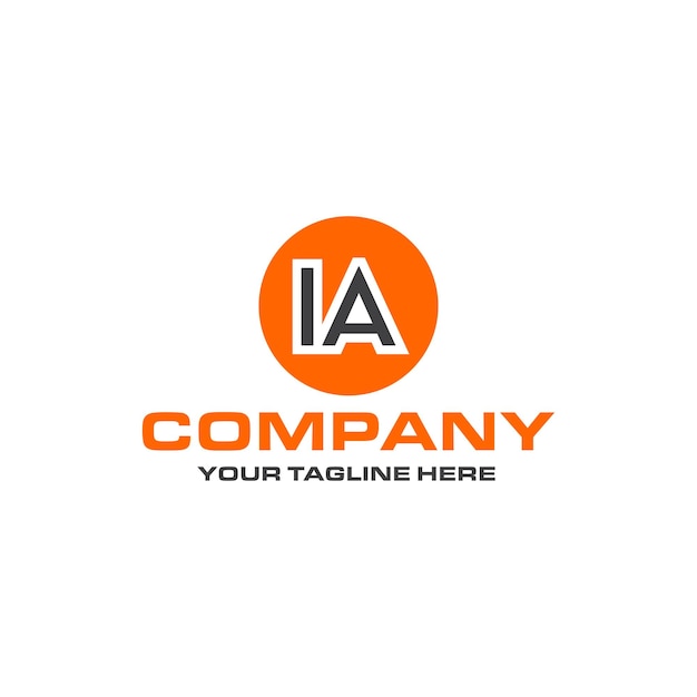 IA letter rounded shape logo design