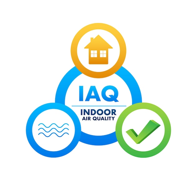 IAQ Indoor Air Quality Ventilation system Vector stock illustration