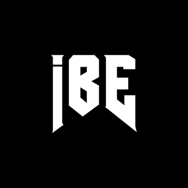 ブラック・アンド・ホワイト・カラー・コンビネーション (B&W) IBE ロゴデザイン IBE ベクトル IBE アイコン IBE アルファベット IBE タイポグラフィー
