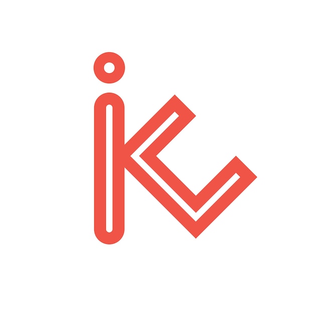 ベクトル ic と k の文字アイコン ベクトルのコンセプト デザイン テンプレート