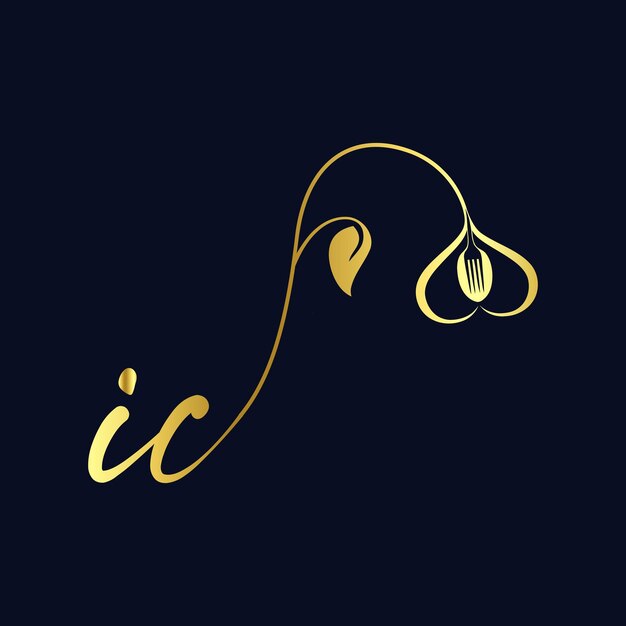 IC eerste logo Abstract geïsoleerd restaurant, voedsel vector sjabloon