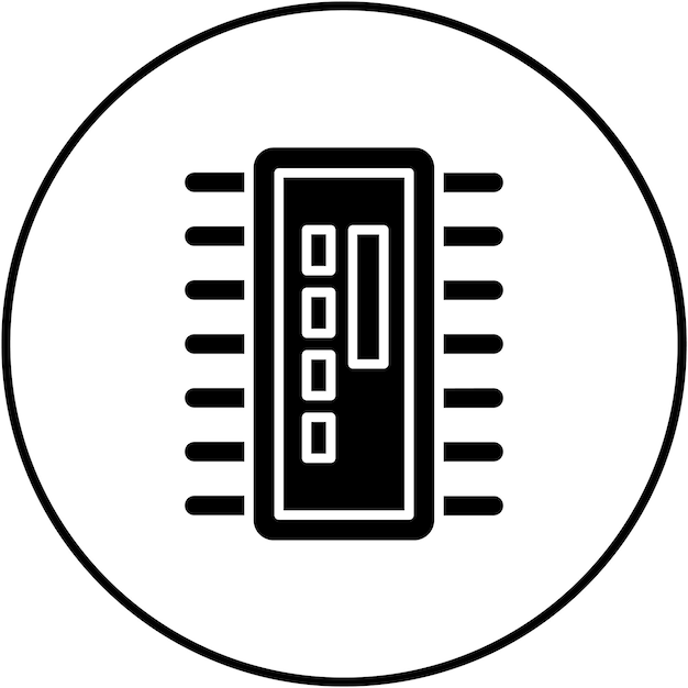 IC アイコンのベクトル画像は人工知能に使用できます