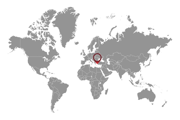 世界地図上のイカリ海 ベクトル図