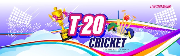 ICCメンズT20ワールドカップクリケット選手権の抽象的な背景。