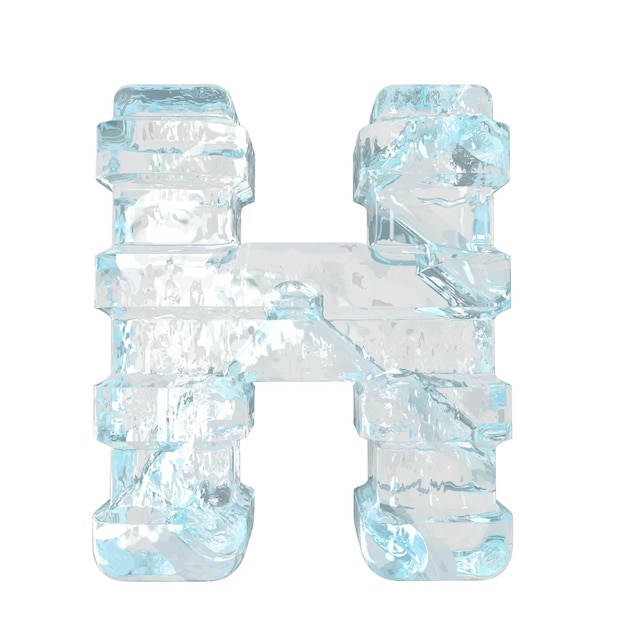 Vector ice 3d symbol with thick horizontal straps letter h