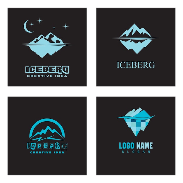 Ice berg logo template simbolo vettoriale natura