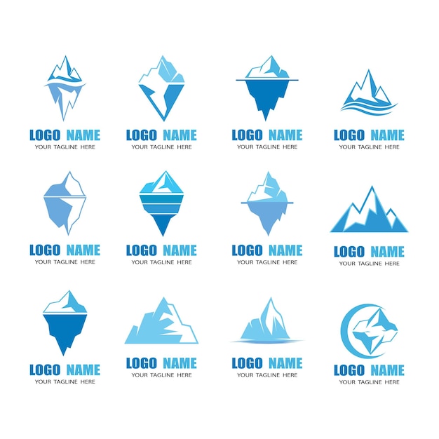 Ice berg Logo Template vector symbool natuur