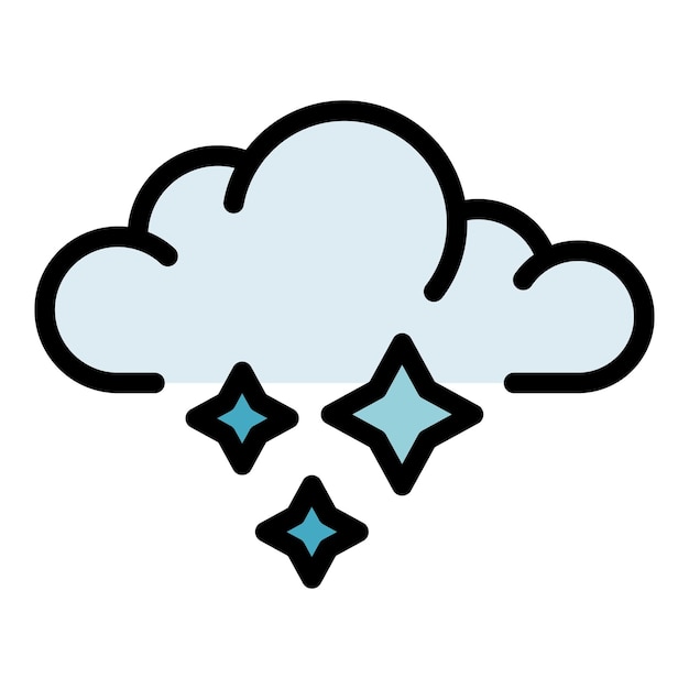 Vector ice blizzard cloud icon outline ice blizzard cloud vector icon color flat isolated