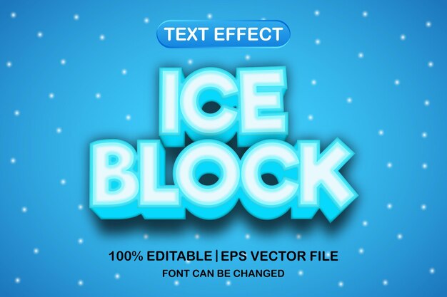 Ice block 3d editable text effect