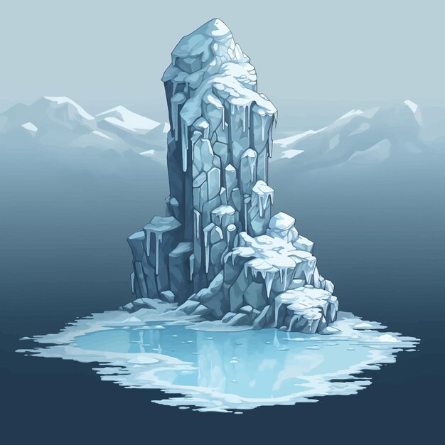 Vettore ghiaccio blu acqua inverno neve natura paesaggio freddo ambiente ghiacciaio bianco iceberg oceano mare indietro