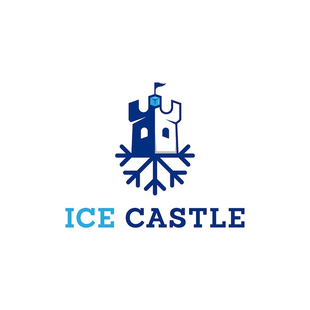 Vector ice castle editable vector logo template