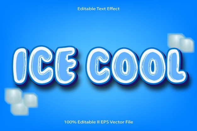 Ледяной прохладный редактируемый текстовый эффект 3d Emboss Cartoon Gradient Style