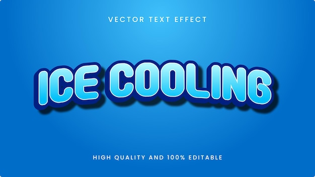 Ice cooling 3d editable text effect font style