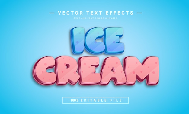 Ice cream 3d editable text effect template