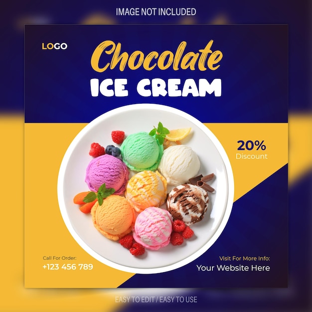 Ice cream banner design e post design sui social media