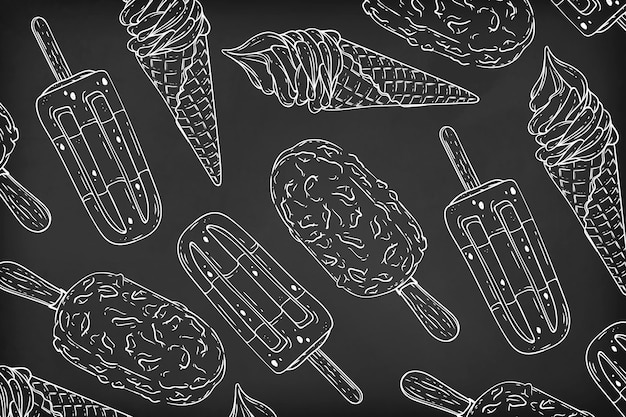 Vector ice cream blackboard background design