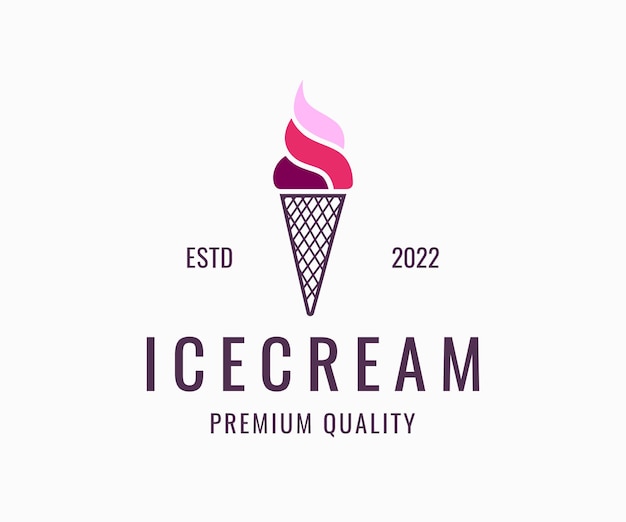 Modello di progettazione del logo del marchio di gelato