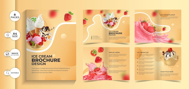 Ice cream brochure template