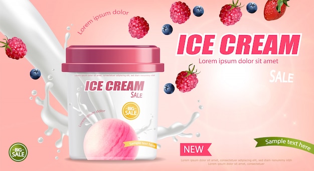 Ice cream bucket banner