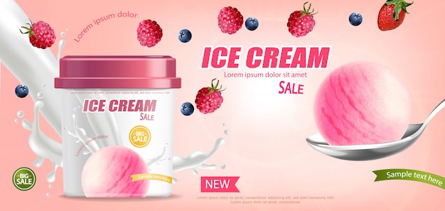 Ice cream bucket banner