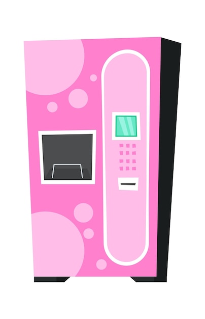 Ice cream buying vending machine flat icon Automated service