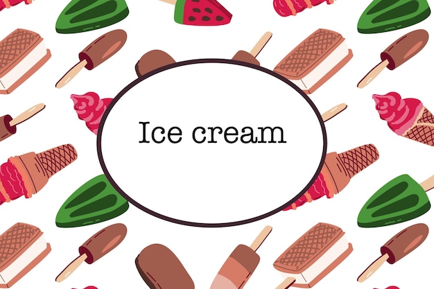 Vector ice cream cartoon background for banner vector illustration can used for label banner poster card