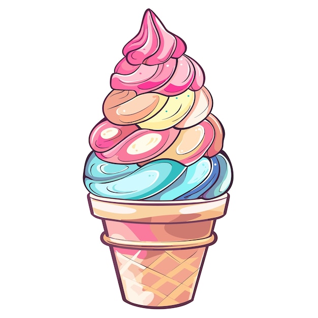 Ice Cream Cartoon isolated on transparent background HD PNG