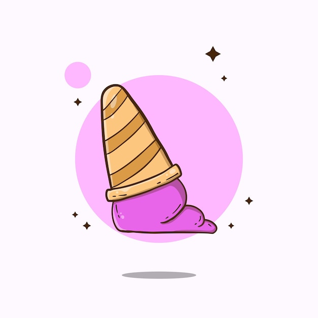 Vector ice cream cartoon vector icon illustration sweet food icon concept isolated premium vector