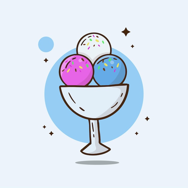 Ice Cream Cartoon Vector Icon Illustration Sweet Food Icon Concept Isolated Premium Vector