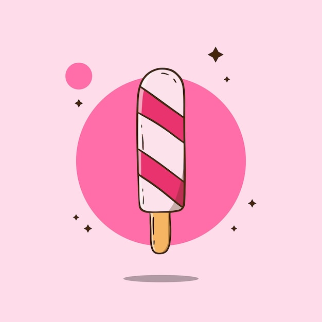アイスクリーム漫画ベクトル アイコン イラスト分離された甘い食べ物アイコン コンセプト プレミアム ベクトル