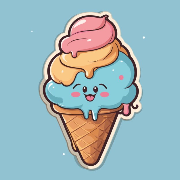 Vector ice cream cartoon vector