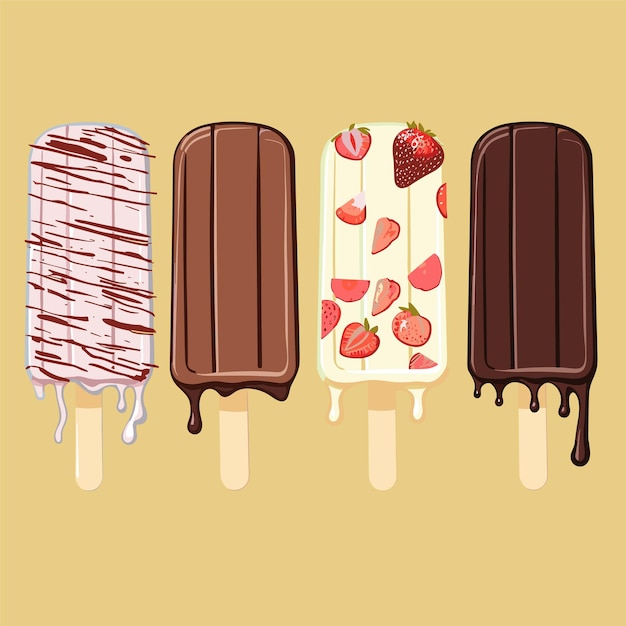 Vector ice cream chocobar popsicle