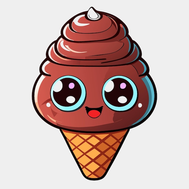 ice cream chocolate vector illustration cartoon