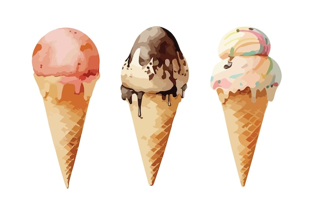 Ice cream clipart isolated vector illustration