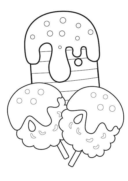 Ice cream coloring for kids and adult