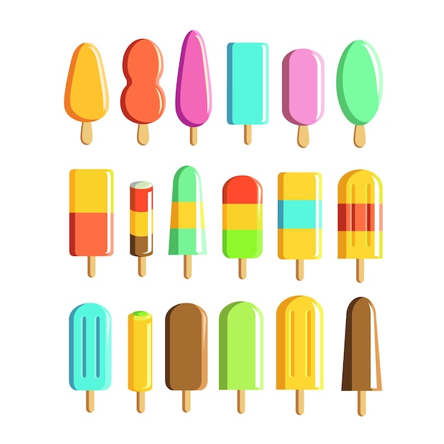 Ice Cream Complete Collection Vector Illustration