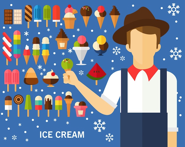 Ice cream concept background