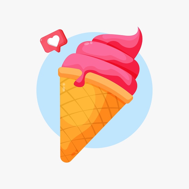 Ice cream cone cartoon icon design