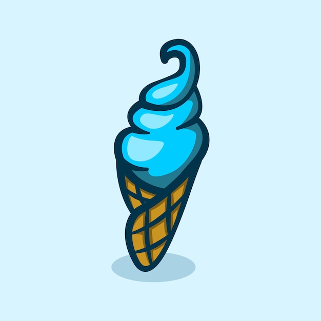 концепция иллюстрации шаржа конуса мороженого