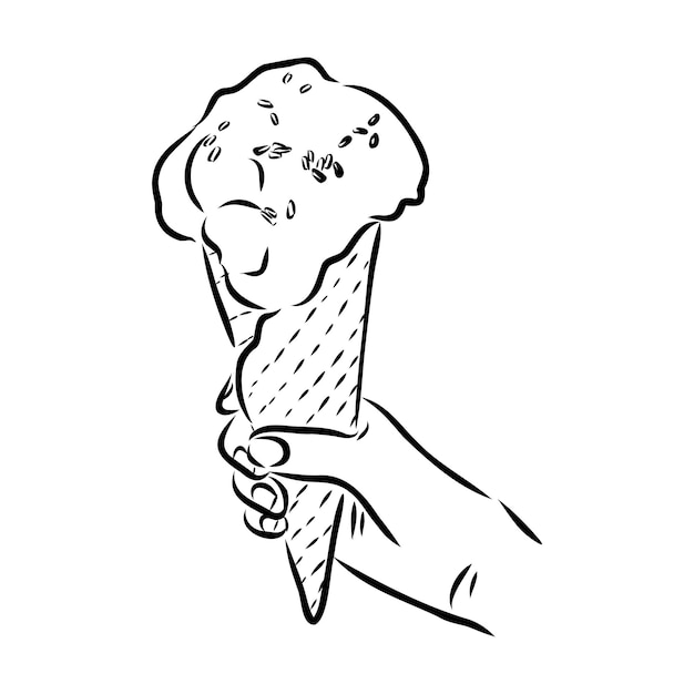 ice cream cone doodle ice cream vector sketch