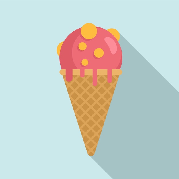 Ice cream cone icon flat illustration of ice cream cone vector icon for web design
