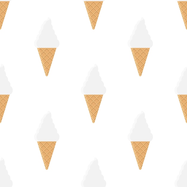 Ice Cream cone seamless pattern on white background