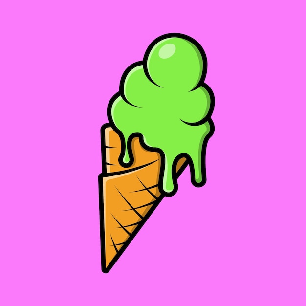 Ice cream cone vector icon illustration