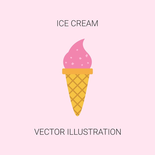 Illustrazione vettoriale del cono gelato elemento di design con tema estivo