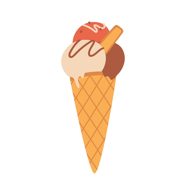 Ice cream cone vector illustration